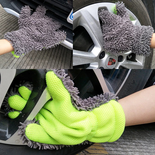 🧤 LuX Detail Chenille Microfiber Car Wash Glove – Double-Sided Ultra Absorbent